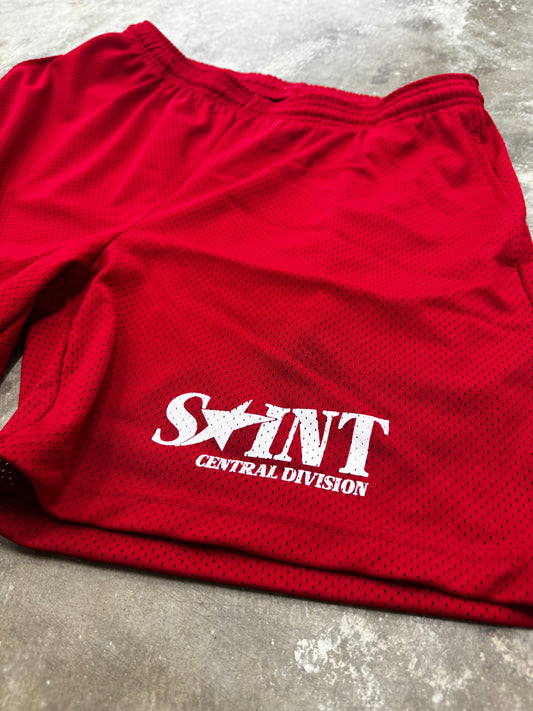Red “Central Division” Mesh Shorts