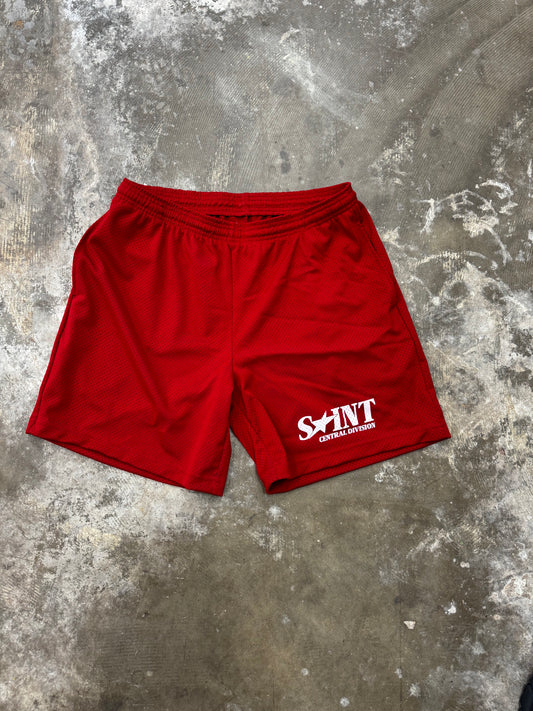 Red “Central Division” Mesh Shorts