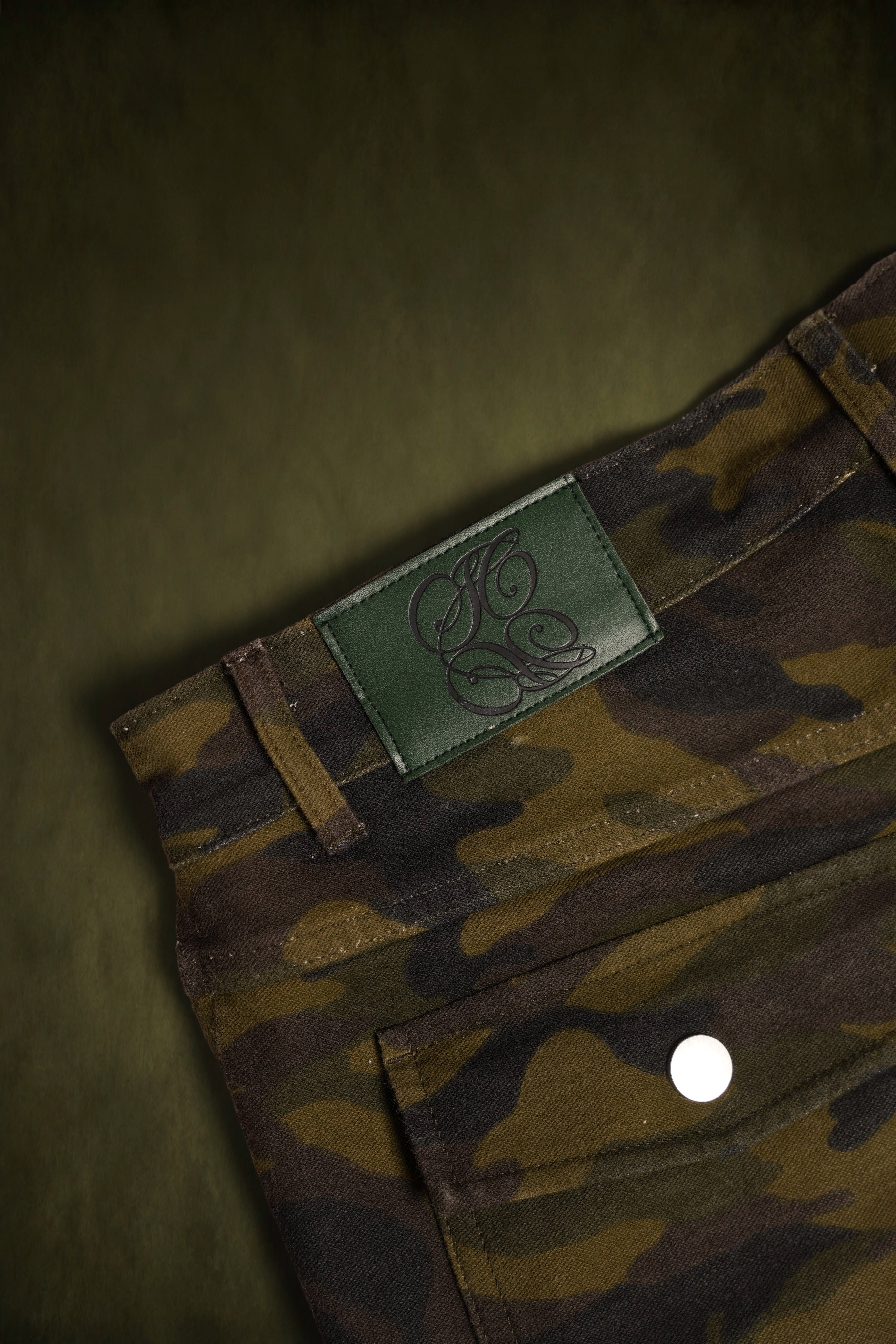 Green Badge Camo Shorts