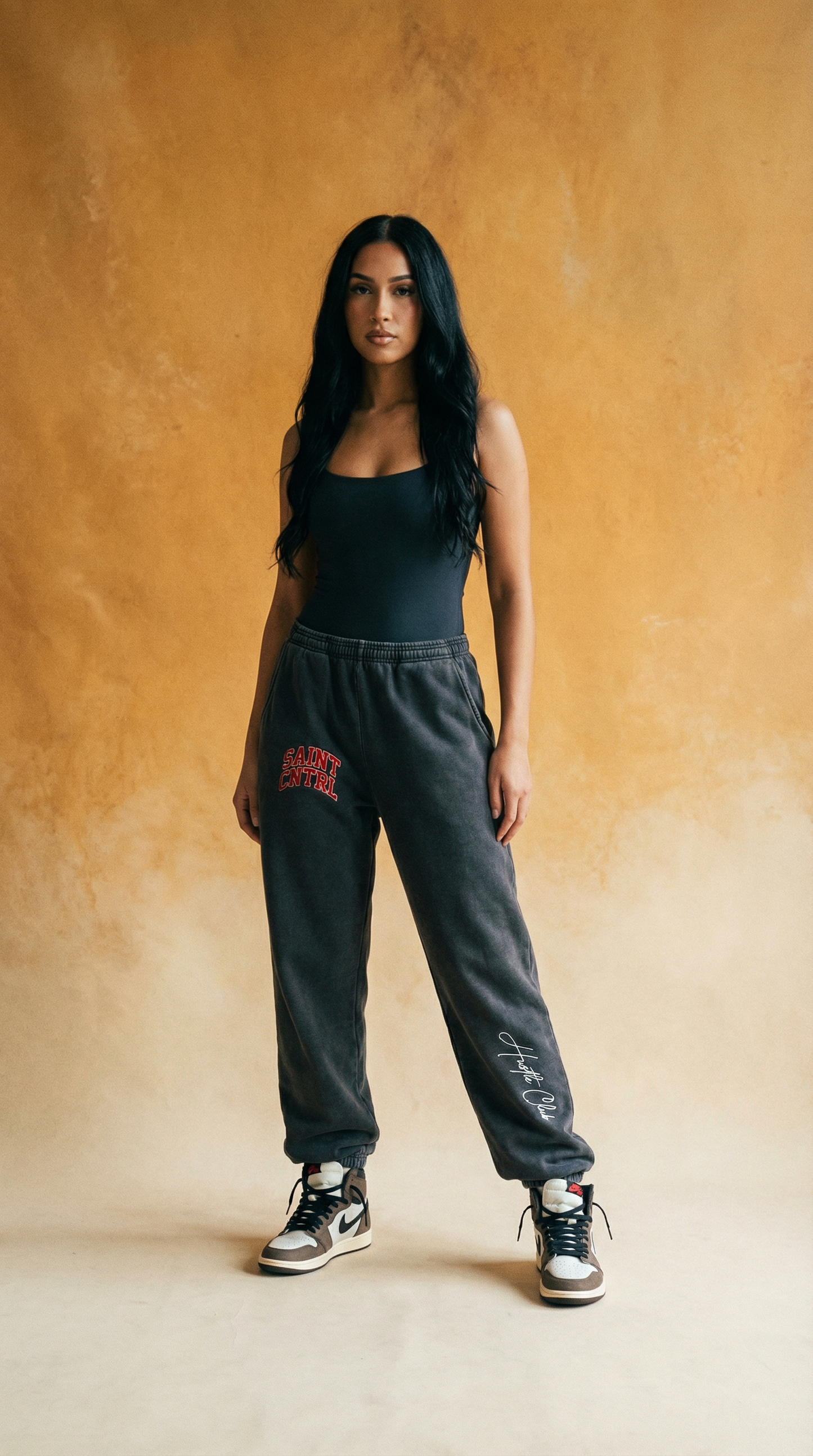 “Hustle Club” Vintage Washed Grey Sweatpants